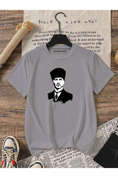 BENROMA 1 μπλουζάκι δώρο για αγορές 6 και άνω στο καλάθι - Μπλουζάκι Unisex με στάμπα Ataturk