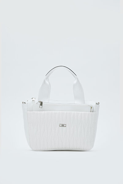 OGGO Milaro Nakışlı Classic Beyaz El Ve Çapraz Çanta