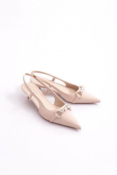 DGN 60100 Pantofi cu toc decorati cu dungi de piatra pentru dama