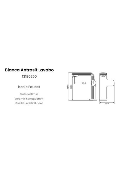 FLEKO Blanca Anthracite Sink Faucet