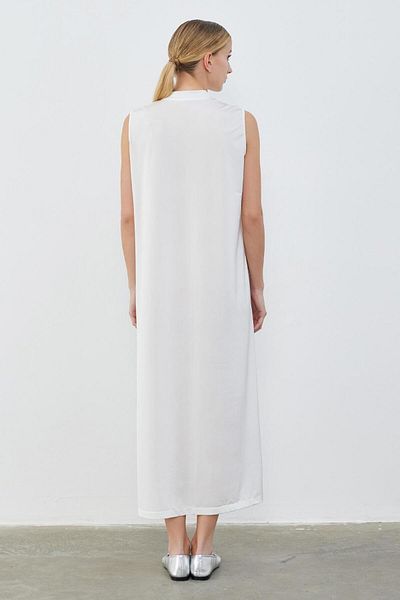 KADRİYE BAŞTÜRK Silk Knitted Sleeveless Dress Ecru