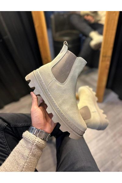 Byshoes Knack High Sole Chelsea Boots 113 Mink Suede