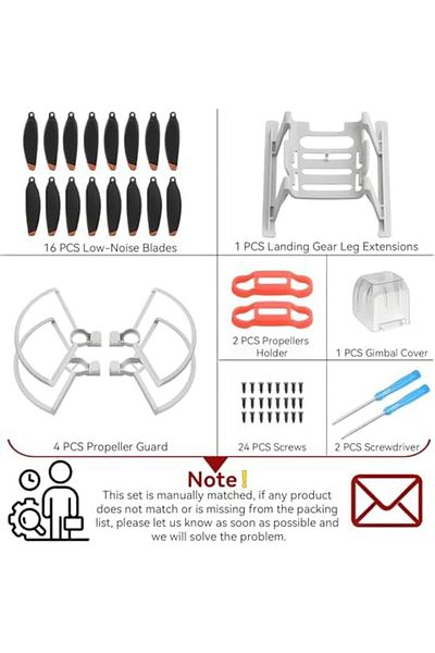 Cesiro Silent Propeller for DJI Mini 4K/Mini 2 SE/Mini SE/Mini 2 Propeller Guard Supo Landing Rack