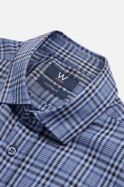 W Collection LACİVERT EKOSE SOFT YAKA GÖMLEK