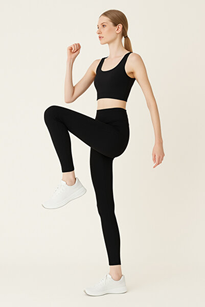 HNX Γυναικείο αθλητικό κολάν ψηλόμεσο σε όλο το μήκος |   Μαύρο