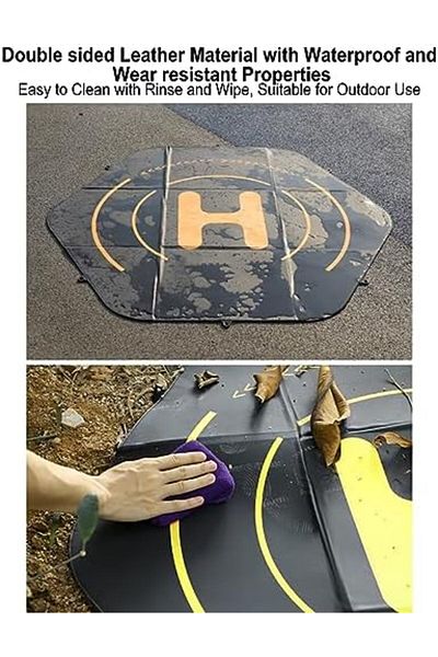 Alomejor 110cm Drone Landing Pads Double-Sided Foldable Hexagonal Mat Waterproof
