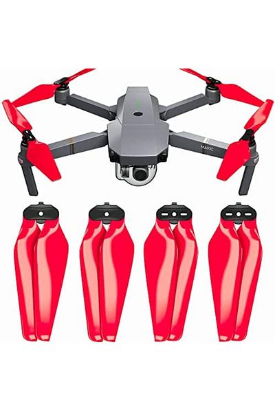Cesiro Master Airscrew Stealth Propellers Compatible with DJI Mavic Pro and Platinum - Red, Pack of 4