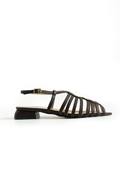 DUXAL SHOES Florence Cage Detailed Heeled Sandals - Comfortable Daily Shoes with Ankle Buckle - Ballerinas