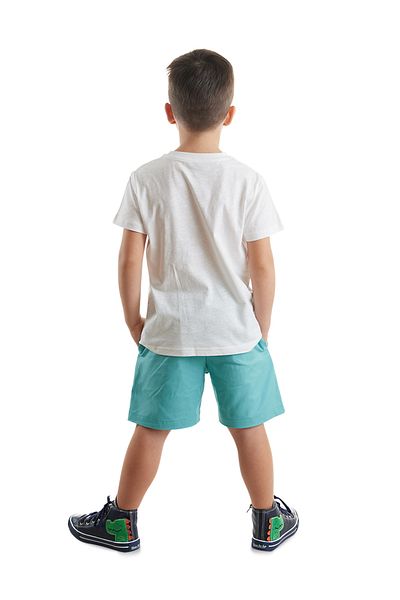 Denokids Set tricou și pantaloni scurți din Gabardine pentru băieți - Crocodile Summer
