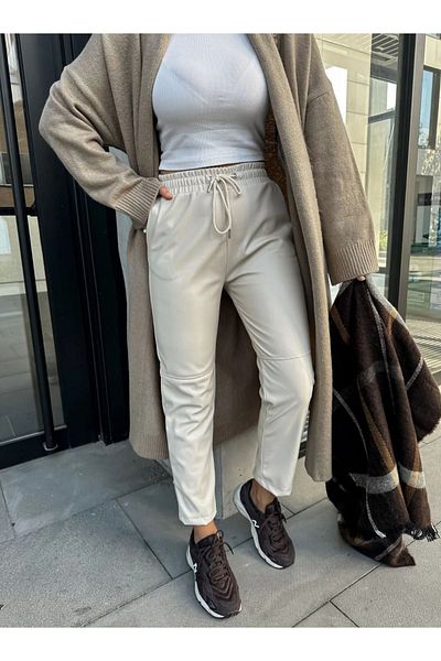 EGZOTİK ASORTİK Δερμάτινο παντελόνι EXOTIC Jogger