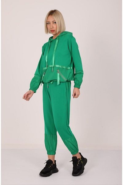 BEBE PLUS Women's Parachute Garnish Tracksuit Set