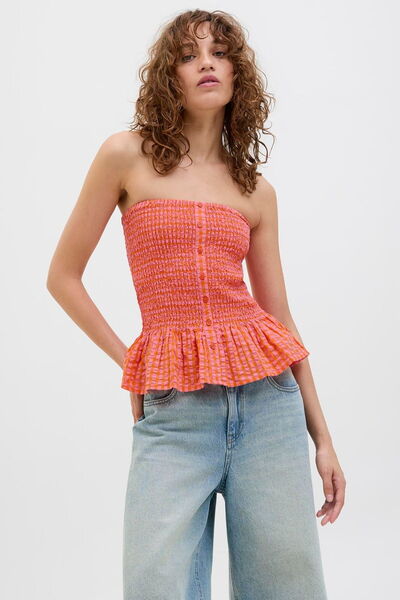 Jack & Jones Women's Strapless Button Detailed Blouse - Petra