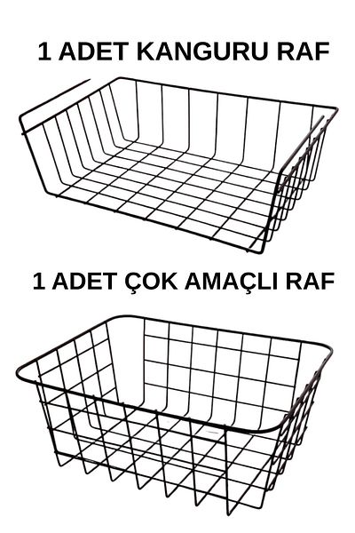 İLİVA 2-Piece Cabinet Organizer 1 Kangaroo Shelf 1 Multi-Purpose Basket