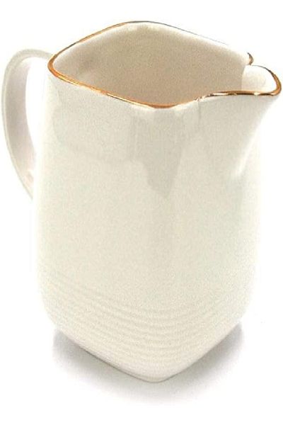 QUALITIER White Ceramic Creamer – 270cc Elegant Milk & Sauce Server