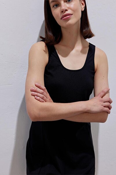 KADRİYE BAŞTÜRK Black Thick Strap Swimsuit with Shorts