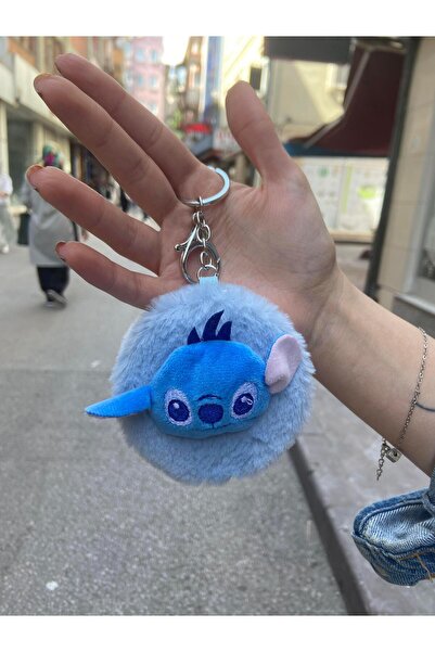 Piraye Gift Mavi Stitch Peluş Aynalı Anahtarlık