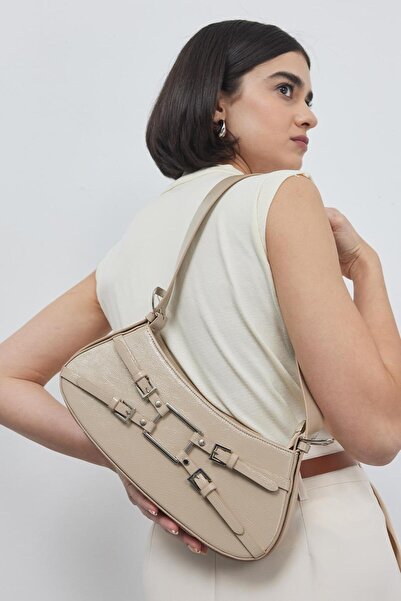 KADRİYE BAŞTÜRK Tina Baugette Bag Beige