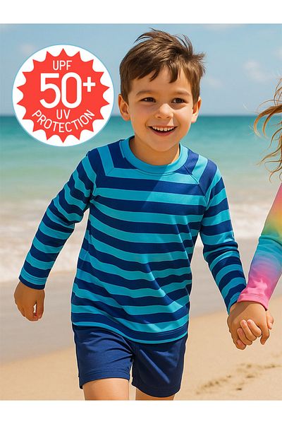 Denokids Tricou cu dungi pentru baieti cu protectie UV