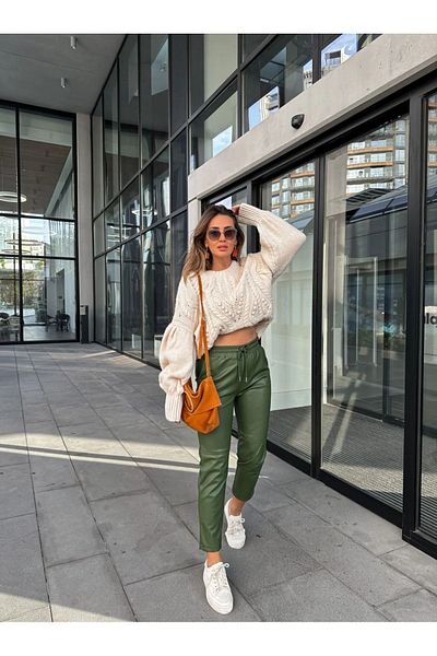 EGZOTİK ASORTİK EXOTIC Jogger Leather Trousers