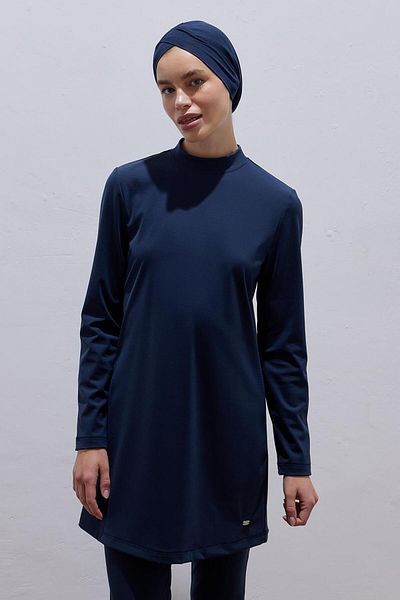 KB STUDIO Dark Blue 2-Piece Lycra Hijab Swimsuit Set
