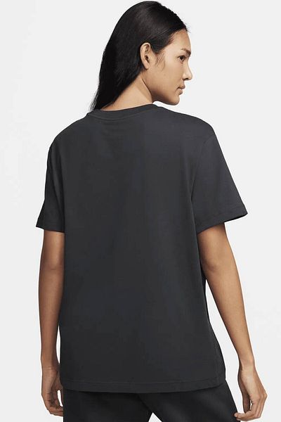Nike Αθλητικά ρούχα Fleece Boyfriend Βαμβακερό μπλουζάκι με κοντό μανίκι, φαρδιά γυναικεία μπλουζάκι Anthracite