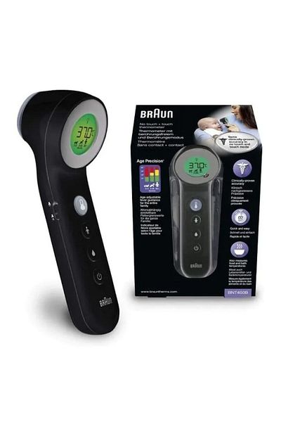 Braun Thermometer | 3-in-1 | Forehead | No Touch | BNT400B | Black Color