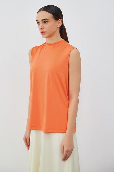 KADRİYE BAŞTÜRK Μεταξωτό πλεκτό Teva Tank Top Μπλούζα Apricot
