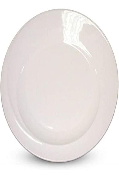 QUALITIER Round Platter – White Ceramic, 30 cm Elegant Serving Plate