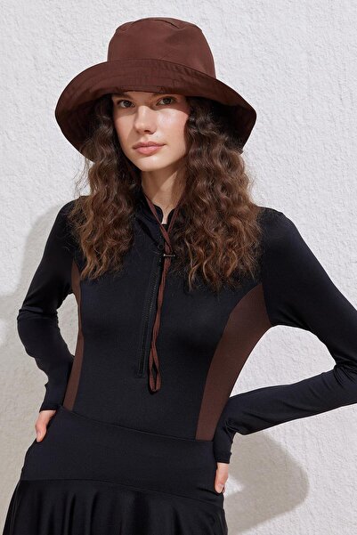 KADRİYE BAŞTÜRK Black Long Sleeve Swimsuit - Color Block