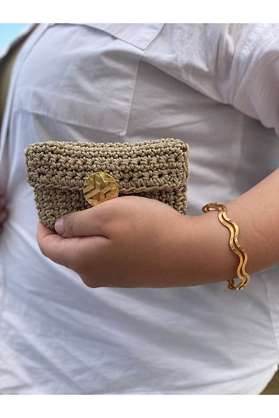 Luna Design Golden Knitted Card Holder