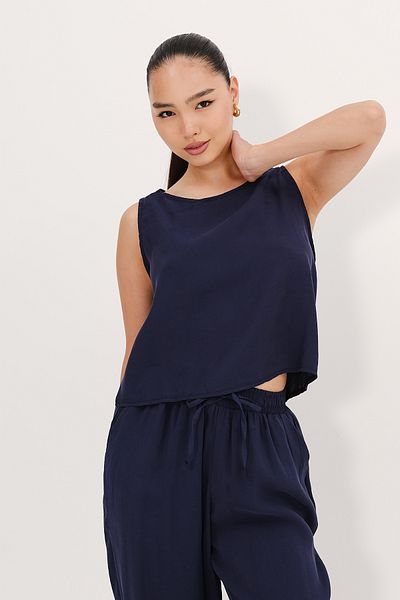 Addax Sleeveless Top and Bottom Set Tkm3089