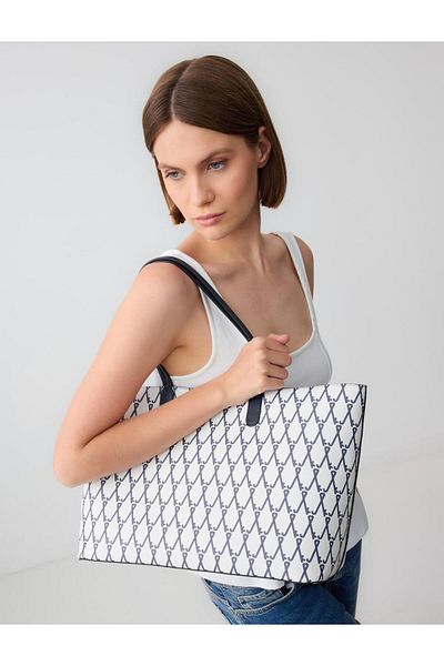 Jimmy Key White Key Patterned Shoulder Bag