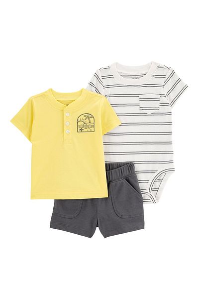 Carter's Baby Boy 3-Piece Top and Bottom Set Yellow 1S451510
