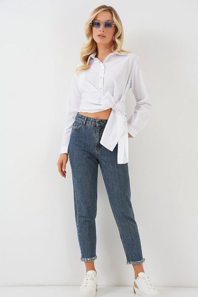 MRA Fashion Tie-Up Long Sleeve Shirt 20325 - White