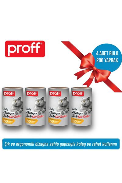 Proff Lint Collector 4 Spare Rollers (4X50 = 200 Sheets)