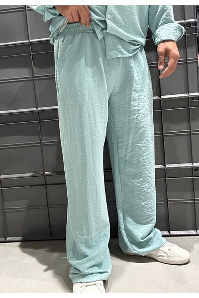 King Brothers Ανδρικό Σετ Πράσινο Πουκάμισο Slim Fit - Λινό Μικτό Full Fit