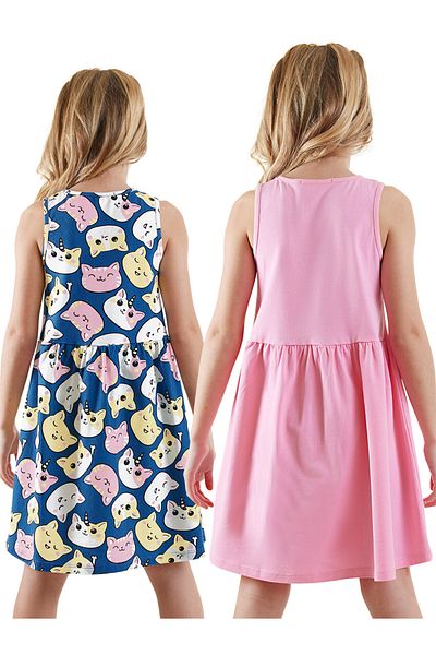 Denokids Cute Cats Girl's 2-Piece Dress