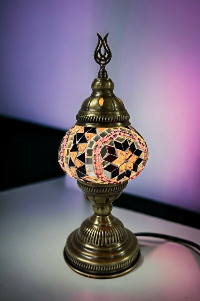 YILDIZ Masaüstü Dekoratif El Yapımı Mozaik Lamba - Mor
