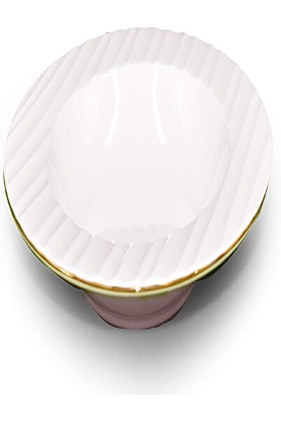 QUALITIER Soup Plate – White Ceramic with Gold Rim, 22.5 cm Elegant Tableware