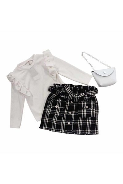 Bellarose Girl's Pleated Plaid Suit