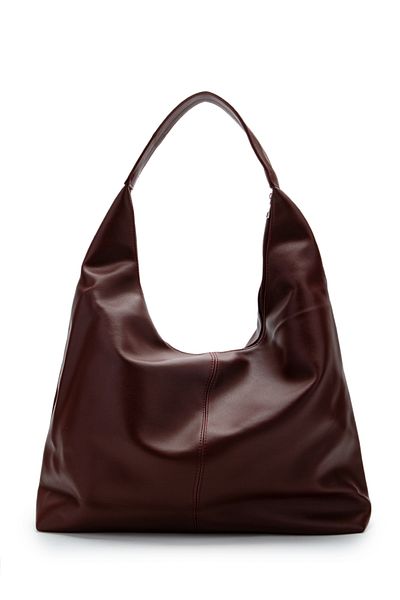 minebag Casual Milan Plain Women's Shoulder Bag Claret Red