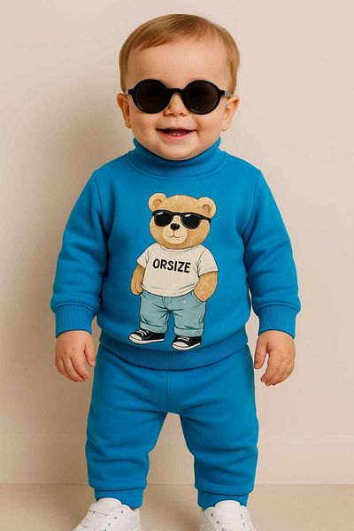 Oz Baby Baby Boy Glasses Teddy Bear Printed Seasonal Suit