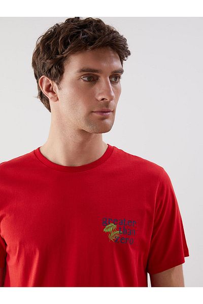 LC Waikiki Crew Neck Short Sleeve Printed Combed Cotton Men's T-Shirt