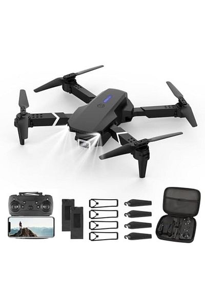 Cesiro Drone with 4K HD Camera, Foldable RC Drone FPV WiFi with Live Transmission for Kids Beginners, 2 Bat