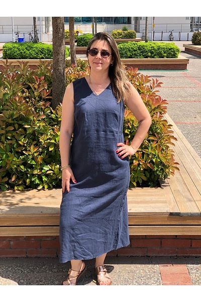 BAKTAGÖR Back Cross Linen Dress (Legendary Beautiful)