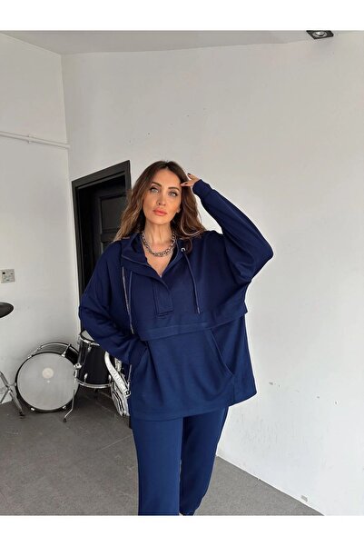 EGZOTİK ASORTİK Жіночий двобортний костюм з фактурною кишеньковою модаллю Capson