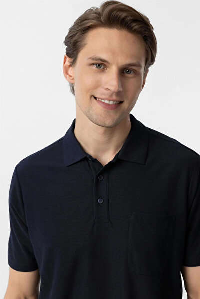 SÜVARİ Μπλουζάκι με γιακά πόλο με κανονικό σχέδιο από βαμβάκι