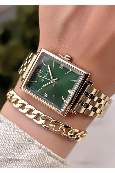 Homies New Season HOMİES ORIGINAL Square Large Case Women's Watch Bracelet Gift