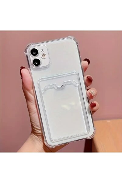 apple İphone 11 Uyumlu Kılıf Kamera Koruma Ve Kartlıklı Cüzdanlı Darbe Emici Kapak
