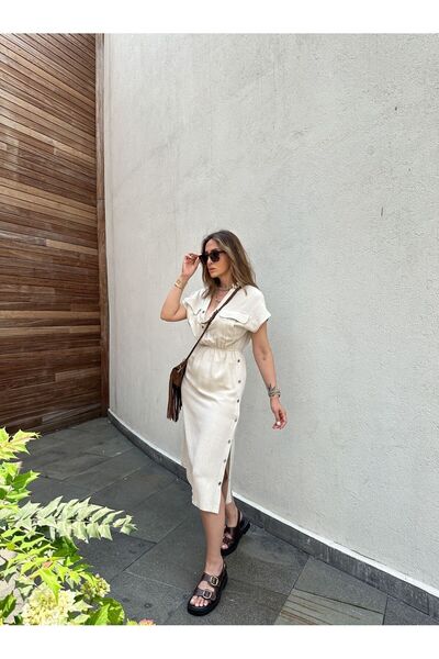 EGZOTİK ASORTİK Γυναικείο φόρεμα Safari Snap